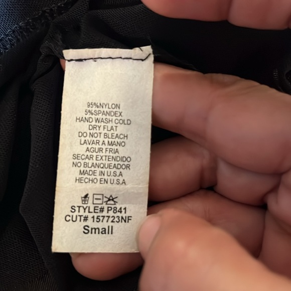 MIND CODE black mesh top with short turtle neck, size: SMALL NWOT. - Picture 11 of 17